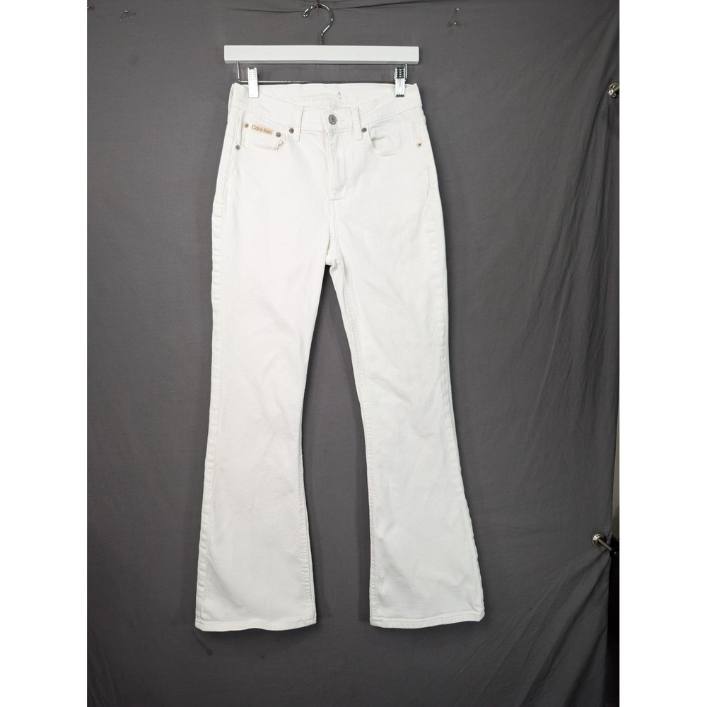 Calvin Klein Jeans White High Rise Flare Denim W27 7810